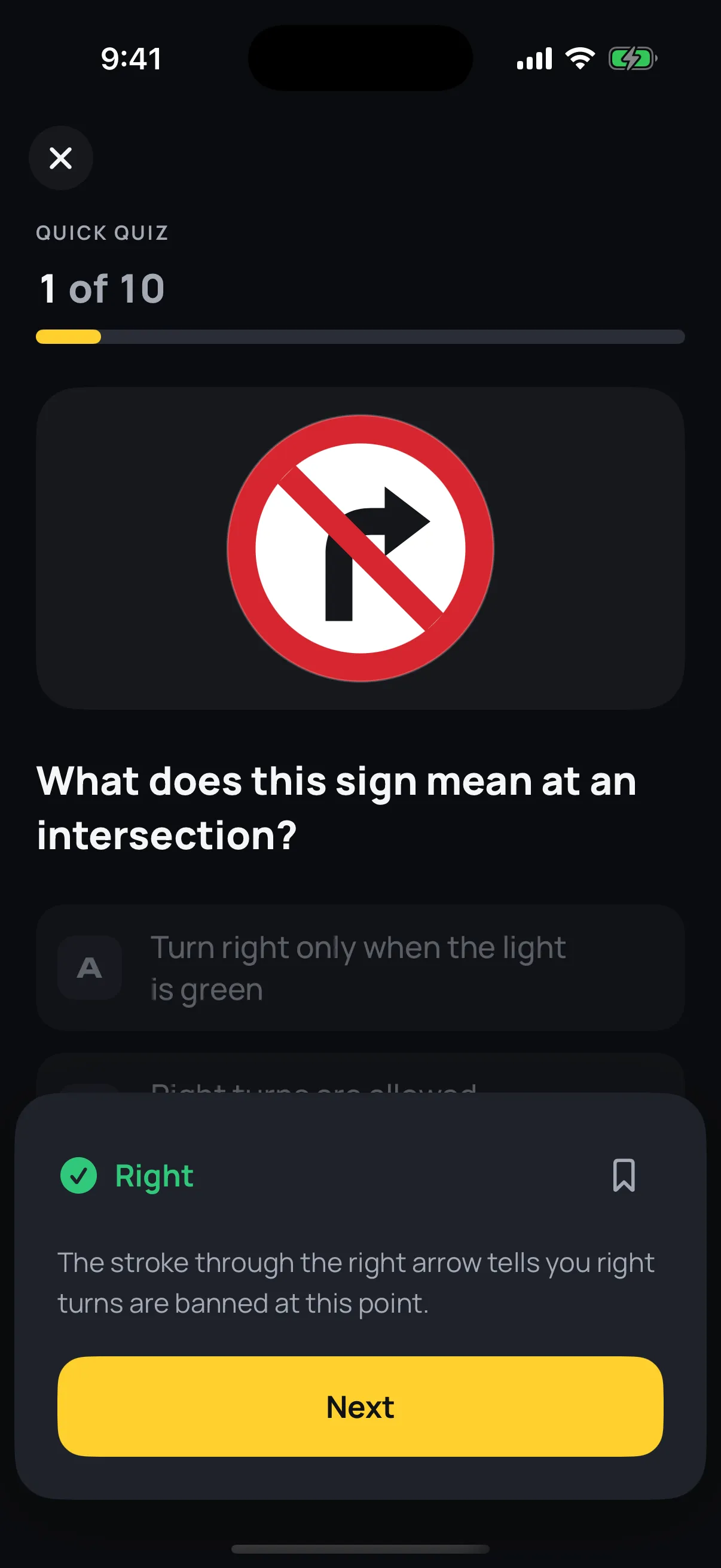 A drilled question answered correctly, with its explanation